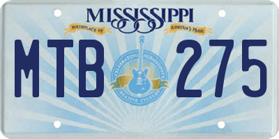 MS license plate MTB275