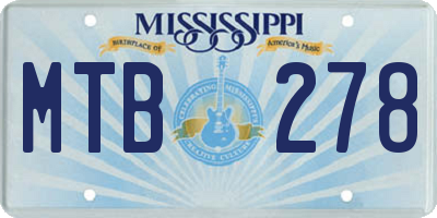 MS license plate MTB278