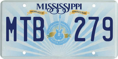 MS license plate MTB279