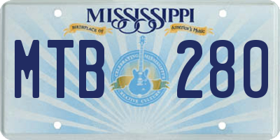 MS license plate MTB280