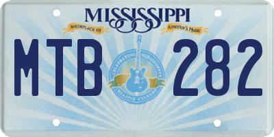 MS license plate MTB282