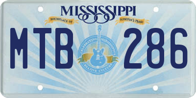 MS license plate MTB286