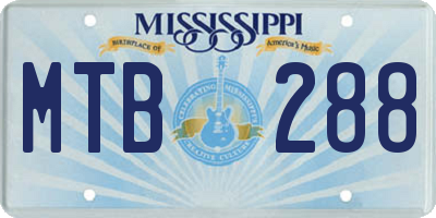 MS license plate MTB288