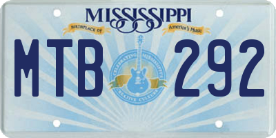 MS license plate MTB292