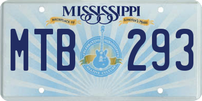 MS license plate MTB293