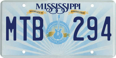 MS license plate MTB294