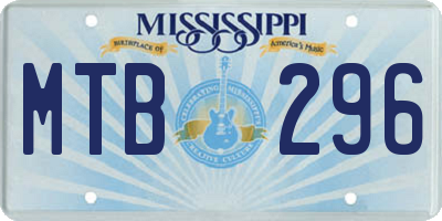 MS license plate MTB296