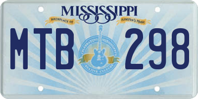 MS license plate MTB298