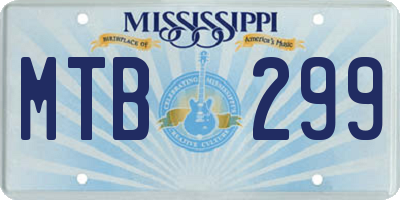 MS license plate MTB299