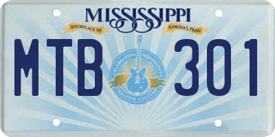 MS license plate MTB301