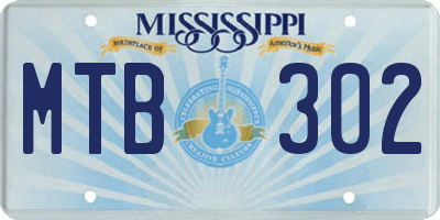 MS license plate MTB302
