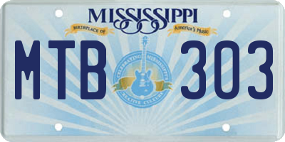 MS license plate MTB303