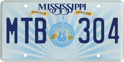 MS license plate MTB304