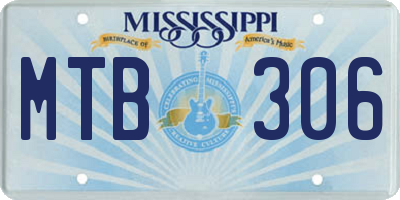 MS license plate MTB306
