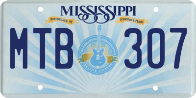 MS license plate MTB307