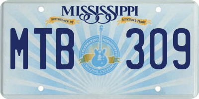 MS license plate MTB309