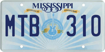 MS license plate MTB310