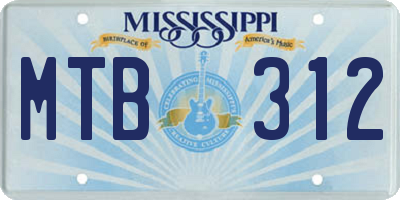 MS license plate MTB312