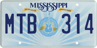 MS license plate MTB314