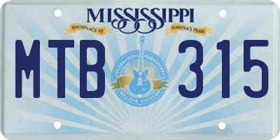 MS license plate MTB315