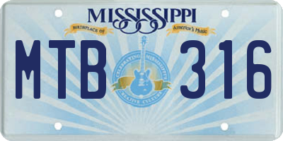 MS license plate MTB316