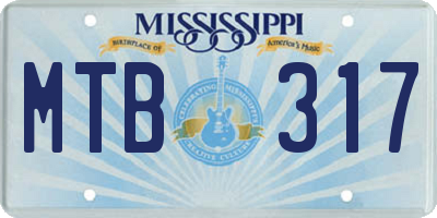 MS license plate MTB317