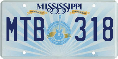 MS license plate MTB318