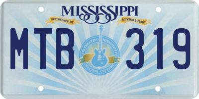 MS license plate MTB319