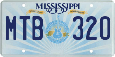 MS license plate MTB320