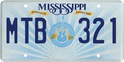 MS license plate MTB321