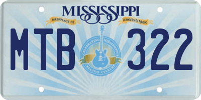 MS license plate MTB322