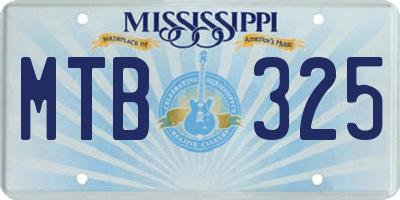 MS license plate MTB325