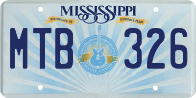 MS license plate MTB326
