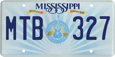 MS license plate MTB327