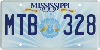 MS license plate MTB328