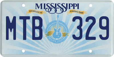 MS license plate MTB329