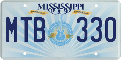 MS license plate MTB330