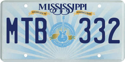 MS license plate MTB332