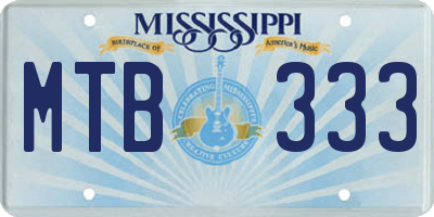MS license plate MTB333