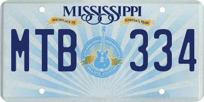 MS license plate MTB334