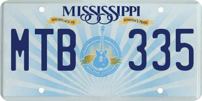 MS license plate MTB335