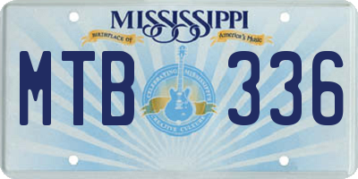 MS license plate MTB336