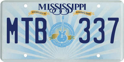 MS license plate MTB337