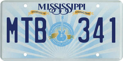 MS license plate MTB341