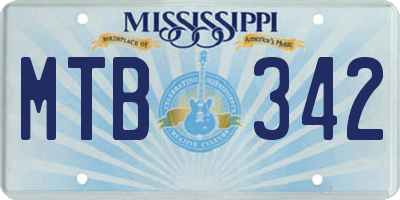 MS license plate MTB342