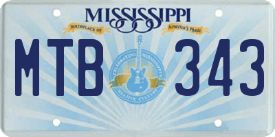 MS license plate MTB343