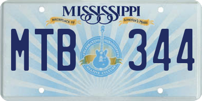 MS license plate MTB344
