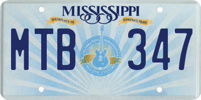 MS license plate MTB347