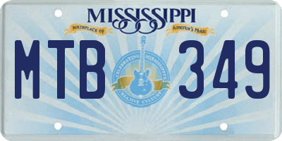 MS license plate MTB349