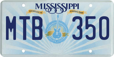MS license plate MTB350